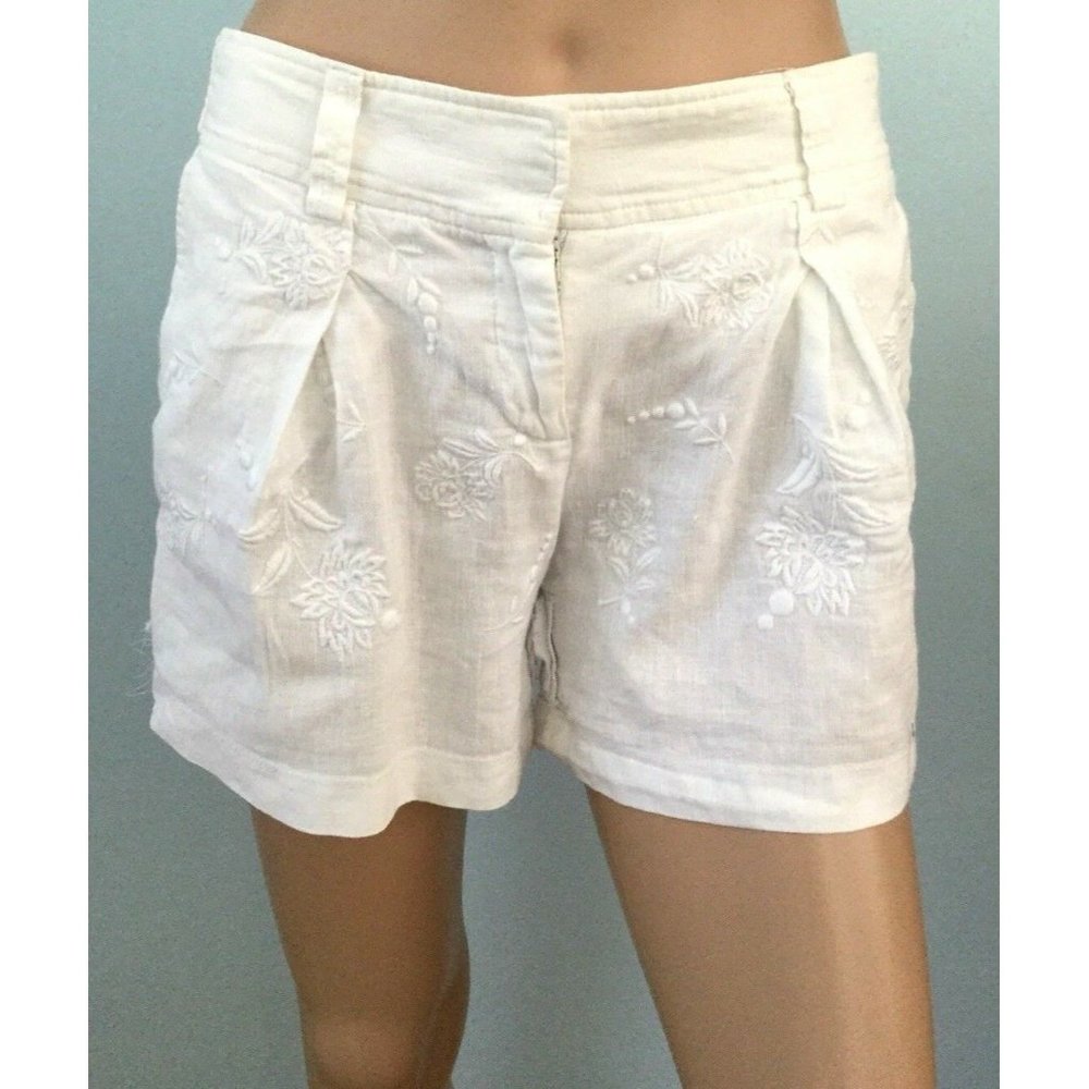 Womens Dolce & Gabbana D&G White Embroidered Shorts Cotton Summer Sz IT 40 US 4